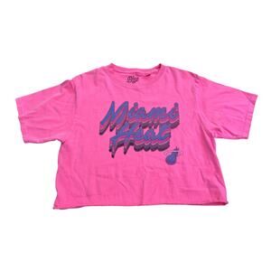 M1-134 BLUE84 Women's Crop Top Miami Heat Vice Pink Small